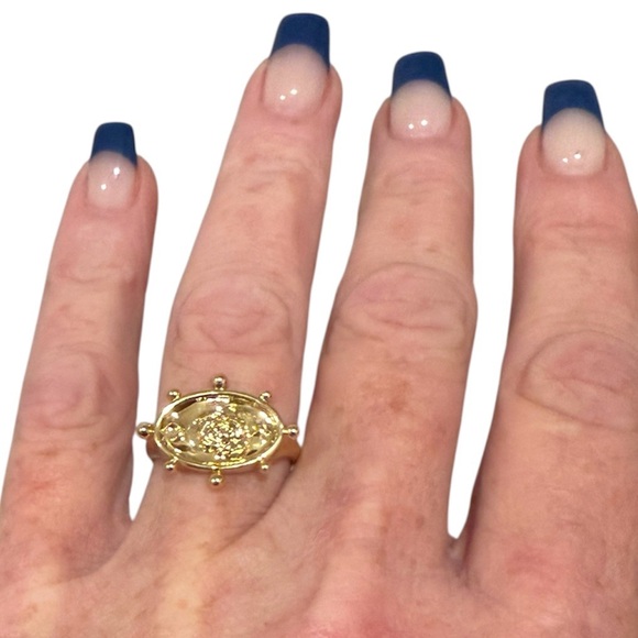 WANDERLUST + CO RHEA GOLD SIGNET RING Size 6-5/8 - Picture 4 of 6